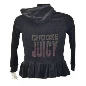 JUICY COUTURE TRACKSUIT  Rhinestones Black  VELOUR SIZE 8/10
